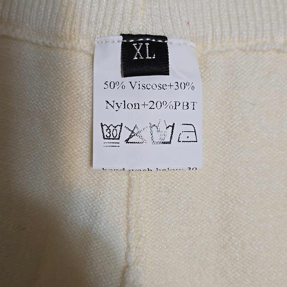Unbranded Cream Wide Leg Yoga Pants with Drawstring Size XL - Picture 6 of 6